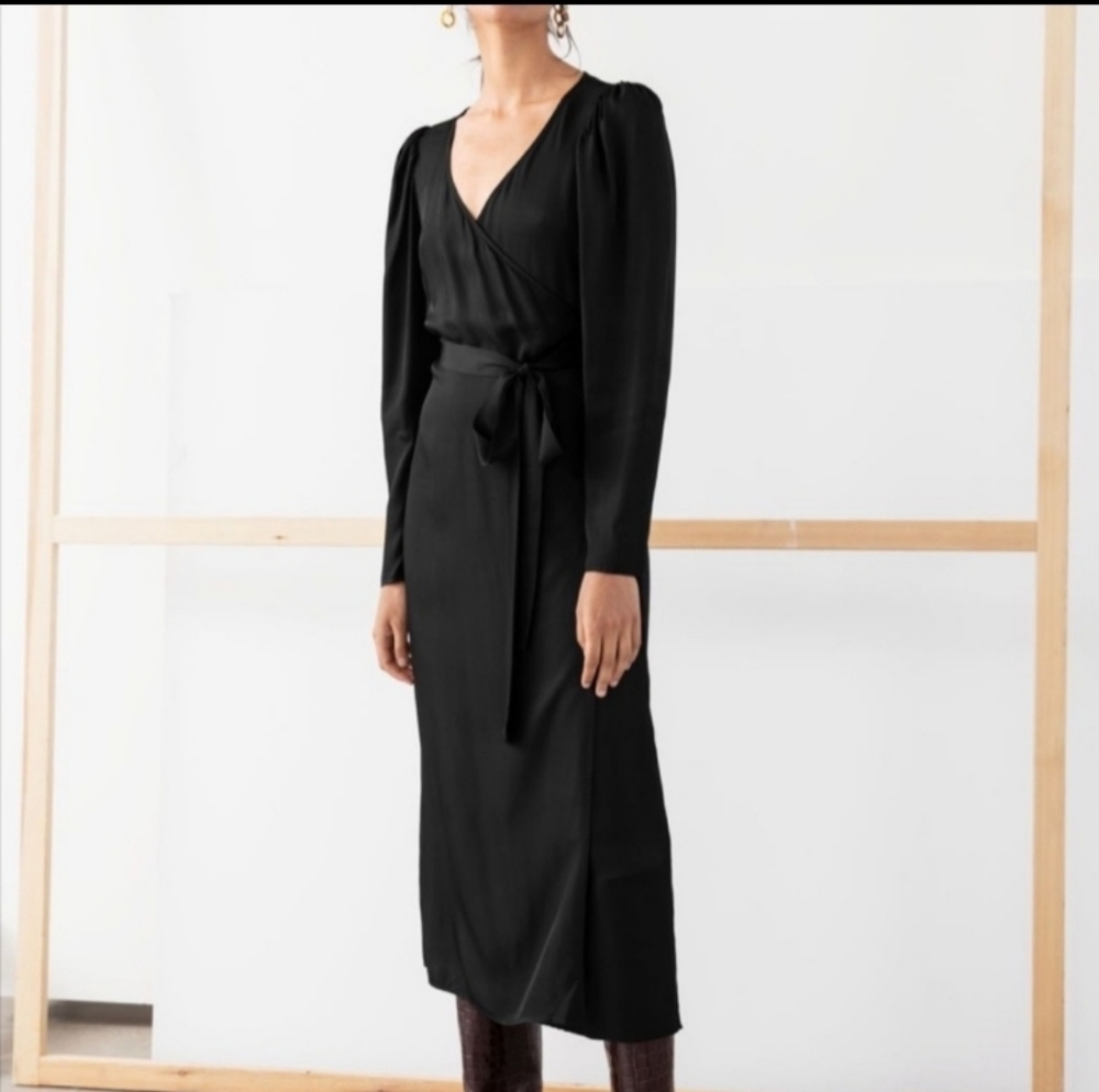 & Other Stories Puff Sleeve Wrap Dress